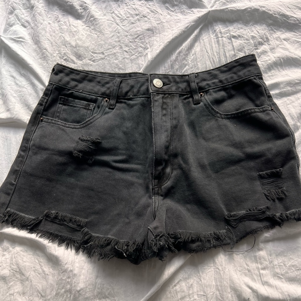Pacsun black ripped jean shorts